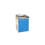 Module P-10М with stainless steel sink, faucet and wastebasket, stainless steel desktop