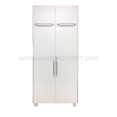 А-105С* Glass locker with 2 metal doors, mezzanine and shelves