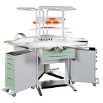 Dental technician table for three workplaces