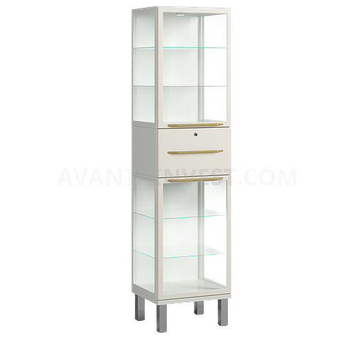 Glass cabinet A-107C with a drawer and 4 shelves