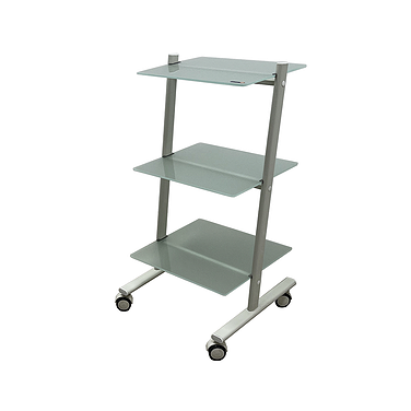 Medical rack T-09 mobile for additional equipment with 3 glass shelves (collapsible)