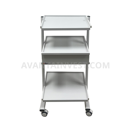 Medical stand T-09 mobile for additional equipment with 3 shelves (collapsible)