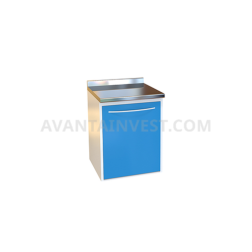 Module P-010 with door and shelf, stainless steel desktop