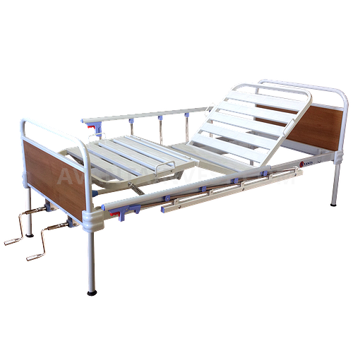 Bed with fixed backs and side rails