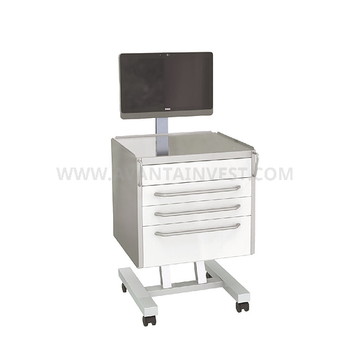 Mobile doctor’s medical table under monoblock