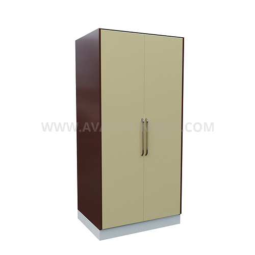 А-108С* Glass locker with 2 metal doors and 4 metal shelves