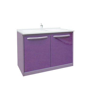 Module P-10-2M with double sink, faucet, wastebasket Module P-10-2M with double sink, faucet, wastebasket