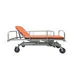 Cart for patients transportation with height adjustment