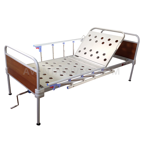 Bed with fixed backs and side rails