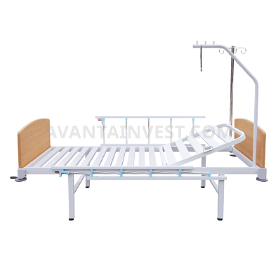 Single-section bed KM-1 with quick-release backrest