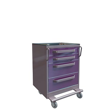Mobile doctor's table with 4 drawers