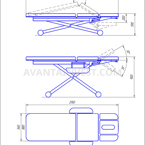 SM-7 Massage table - two-motor, seven-section