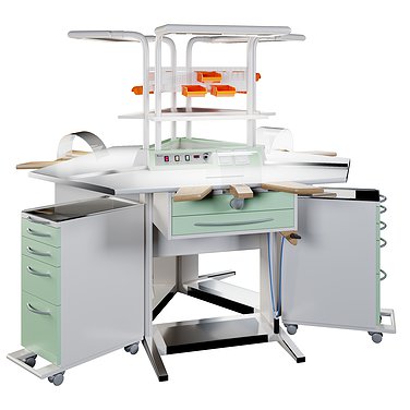 Dental technician table for three workplaces