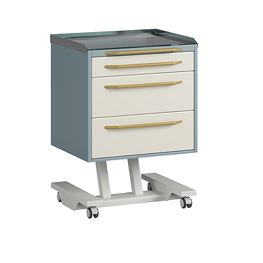 Mobile doctor's table with 3 drawers