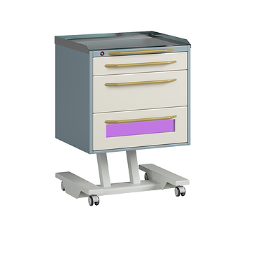 Mobile doctor's table with 2 drawers and Philips germicidal lamp
