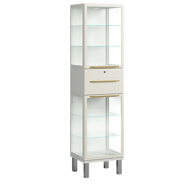 Glass cabinet A-107C with a drawer and 4 shelves