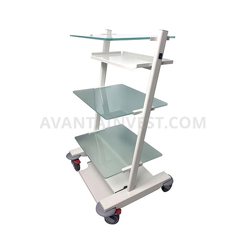 Т-19 mobile stand for additional equipment with 3 glass-made shelves