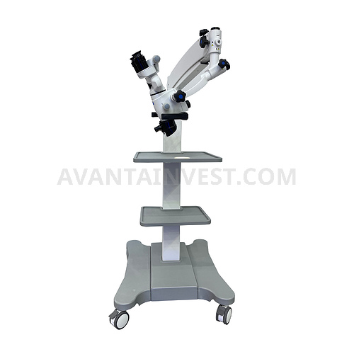 Microscope stand with built-in battery power supply