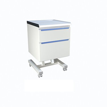 Стол для хирургических инструментов, стоматологический  АС-012 мобильный с 2 ящиками (основание из прямоугольной трубы)