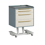 Mobile doctor's table with 3 drawers