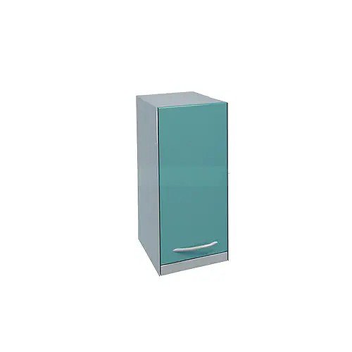 Suspension module narrow with bottom illumination, with door and shelf
