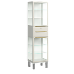 Glass cabinet with a drawer and 4 shelves