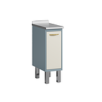 Narrow module with door and shelf