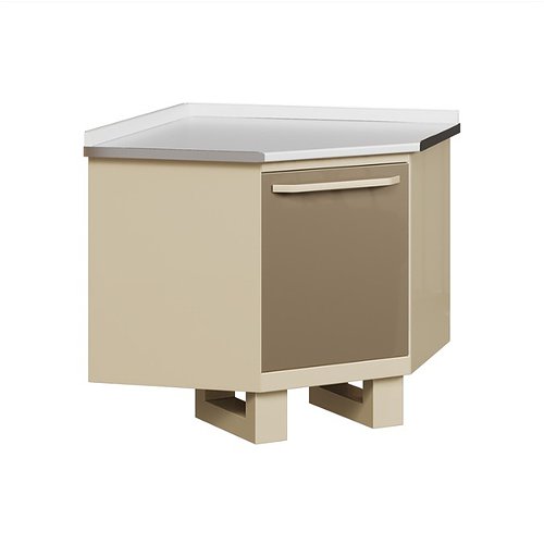 Corner module with door and shelf