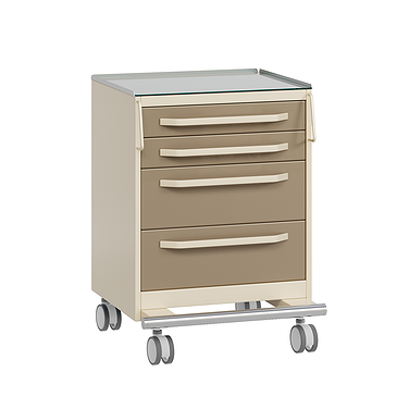 Mobile doctor's table with 4 drawers