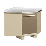 Corner module with door and shelf