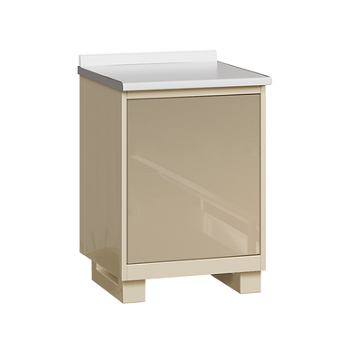 Medical cabinet with double acrylic sink, faucet, waste basket and shelf