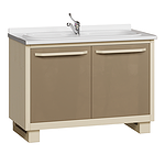 Module with double sink made of acrylic, standard mixer, waste basket