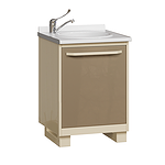 Module with acrylic sink, standard mixer, waste basket