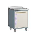 Bactericidal module with lamp, door and 3 shelves