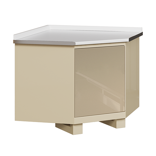 Corner module with door and shelf