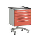 Стол для хирургических инструментов, стоматологический мобильный со столешницей из нержавеющей стали 0,8 мм со стеклом