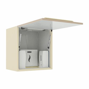 Medical cabinet suspended (hygienic) with sensor dispensers for antiseptics, liquid soap and paper towels