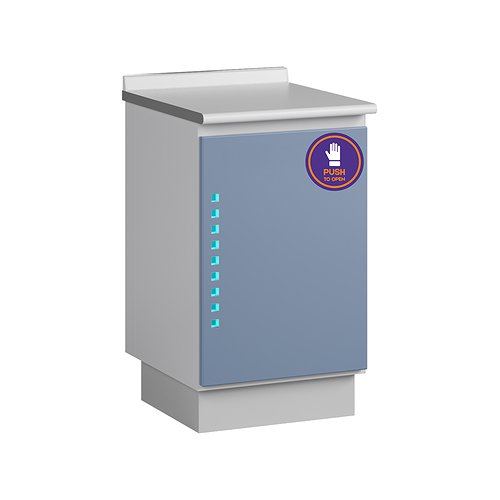 Медицинская бактерицидная тумба со столешницей, 4 выдвижными полками