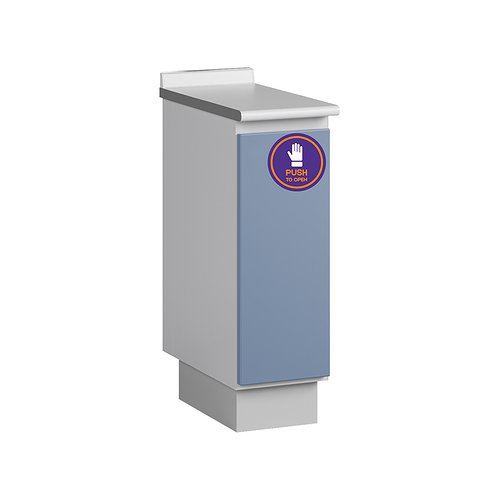 Медицинская узкая тумба со столешницей, дверцей и 2 полками