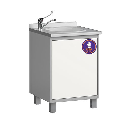 Module with acrylic sink, mixer and waste basket