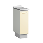 Медицинская узкая тумба со столешницей, дверцей и 2 полками