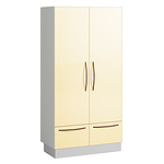 Медицинский шкаф с 2 дверцами, 2 ящиками и перекладиной для вешалок