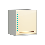 Медицинский шкаф подвесной (бактерицидный) с нижней подсветкой, с дверцей со стеклом, 2-мя полками