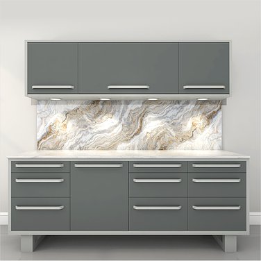 Wall apron of impact-resistant tempered glass