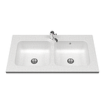 Мойка двойная из искусственного камня (чаши квадратные)