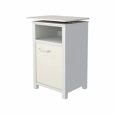 Медицинская металлическая прикроватная тумба с дверцей и полкой с дополнительным  поворотным столиком