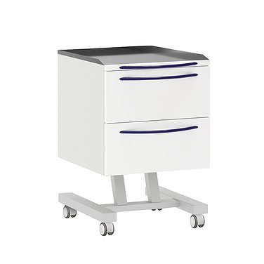 Doctor's mobile table with 2 drawers