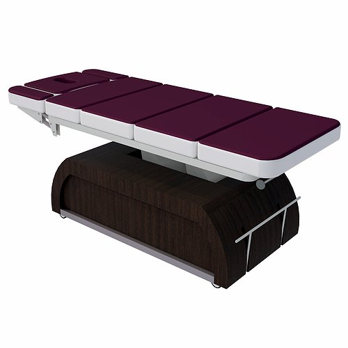 Massage table, two-sectional, adjustable in height