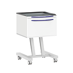 Стол для хирургических инструментов, стоматологический мобильный с 1 ящиком со столешницей из нержавеющей стали 0,8 мм со стеклом