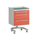 Стол врача мобильный с 3  со столешницей из ударопрочного АБС пластика со стеклом